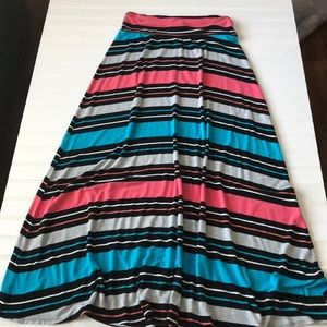 Lounge Wear Maxi Skirt Merano Black Multi Stripe